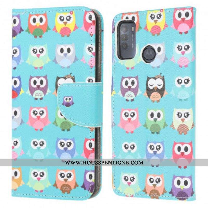 Housse Moto G50 Hiboux
