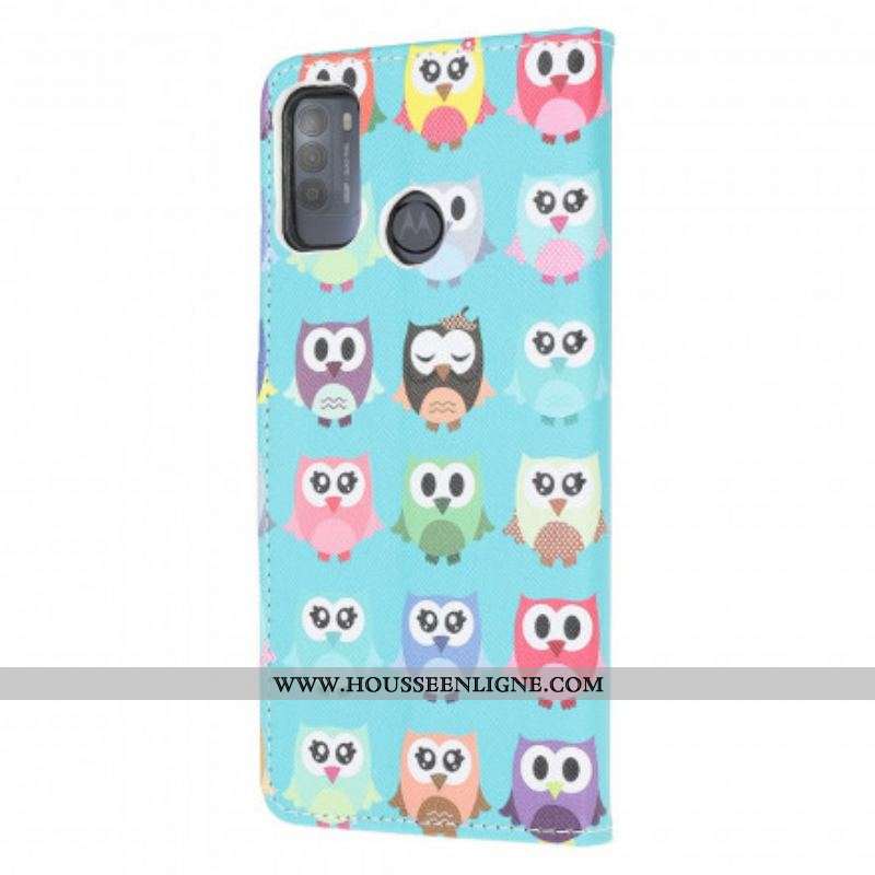 Housse Moto G50 Hiboux