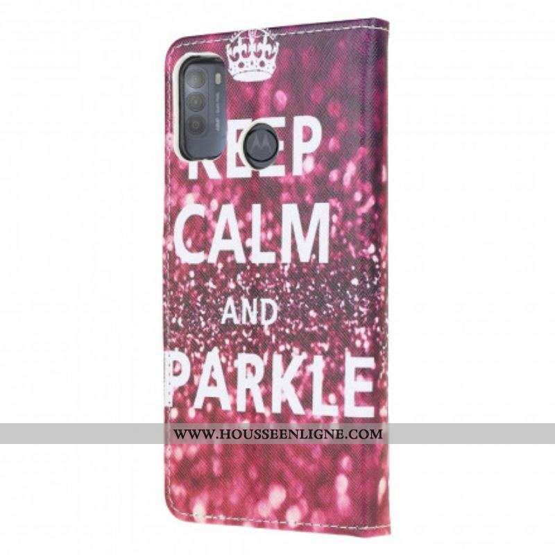 Housse Moto G50 Keep Calm and Sparkle