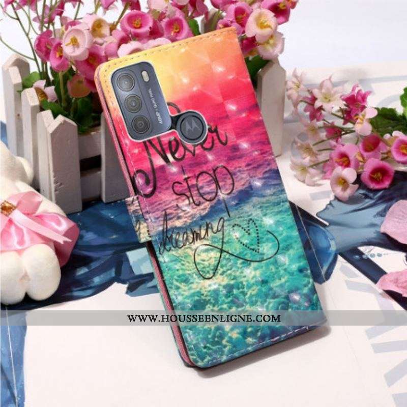 Housse Moto G50 Never Stop Dreaming
