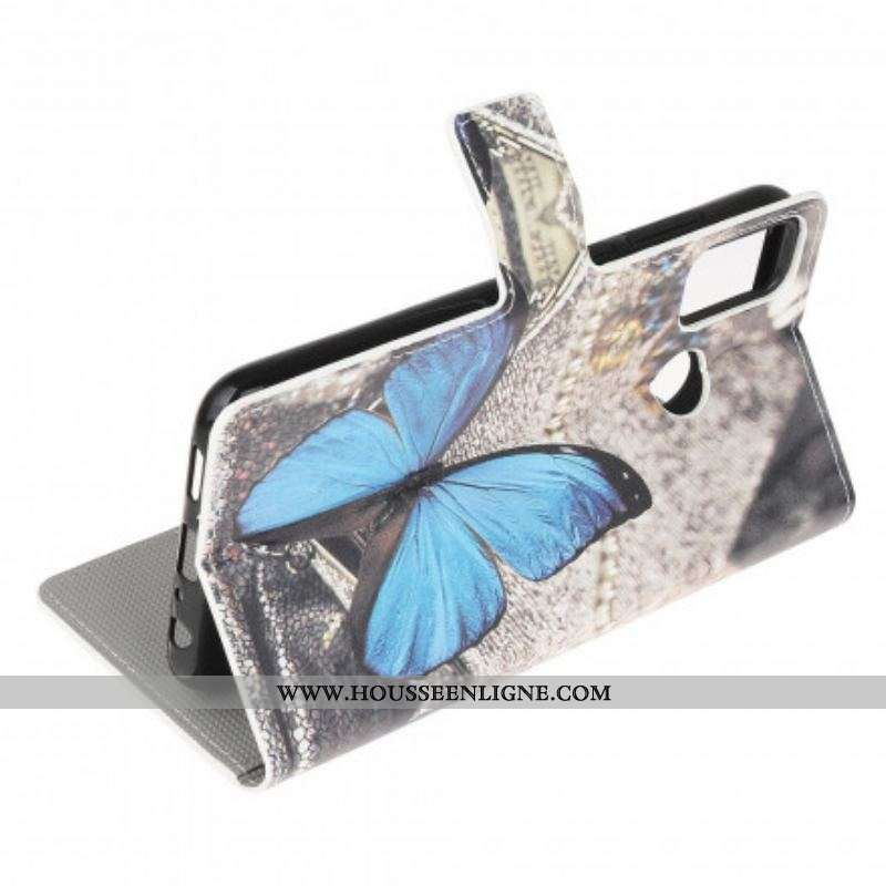 Housse Moto G50 Papillon Bleu