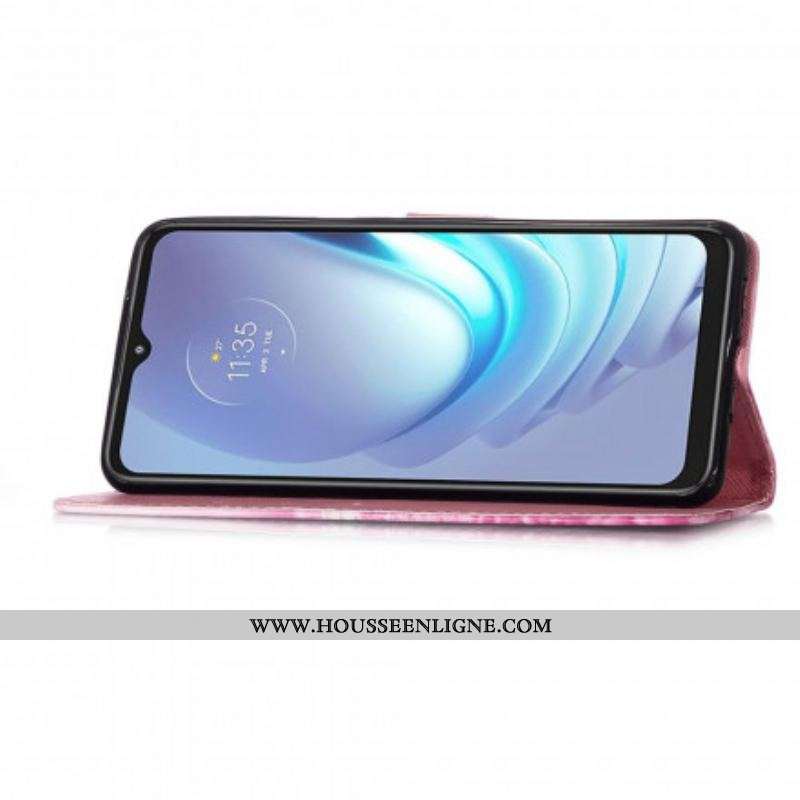 Housse Moto G50 Papillons Rouges