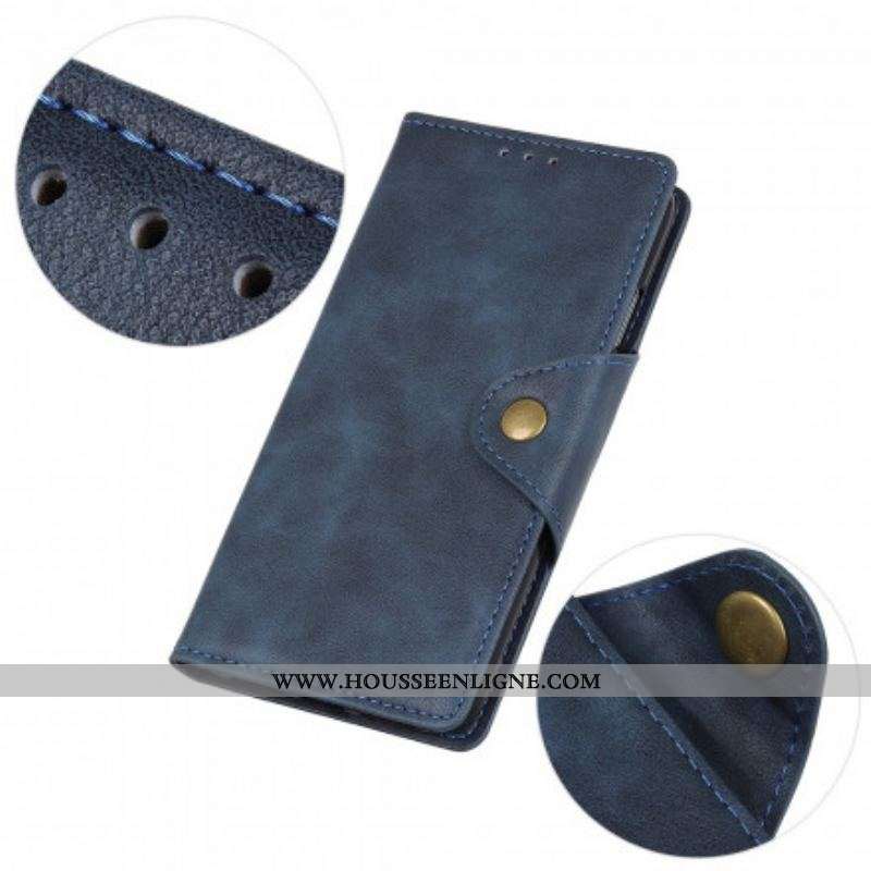 Housse Moto G50 Simil Cuir Bouton Décoratif