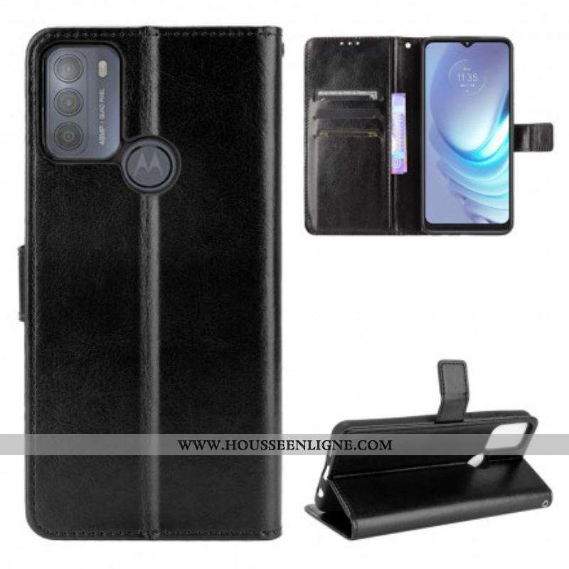 Housse Moto G50 Simili Cuir Flashy