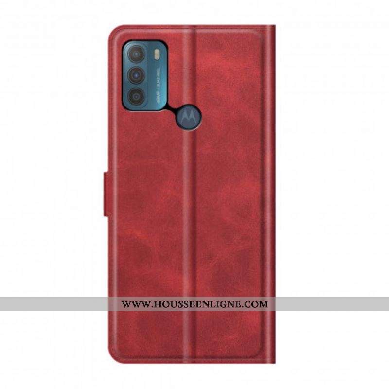 Housse Moto G50 Style Cuir Design