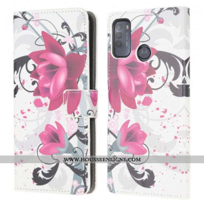 Housse Moto G50 Tropical Flowers
