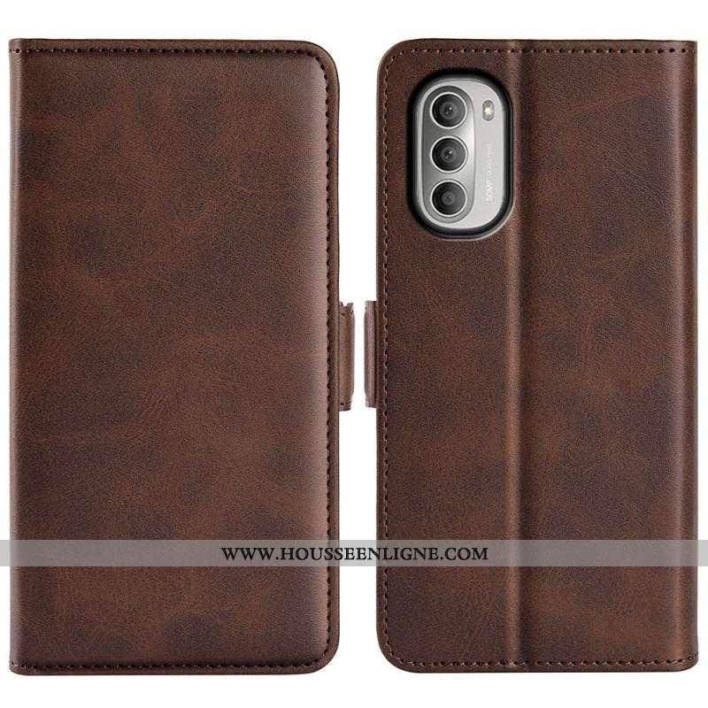 Housse Moto G51 5G Double Rabat