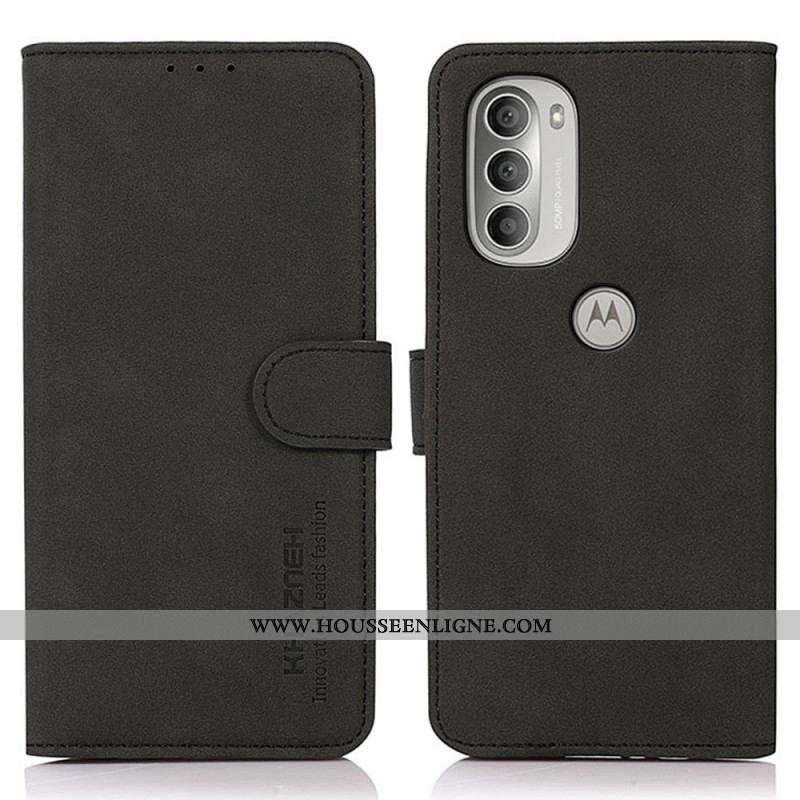 Housse Moto G51 5G Effet Cuir Fashion KHAZNEH