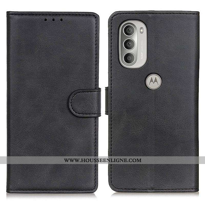 Housse Moto G51 5G Effet Cuir Matte Rétro