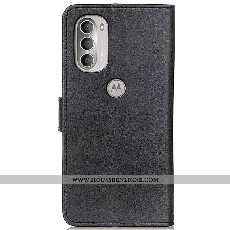 Housse Moto G51 5G Effet Cuir Matte Rétro