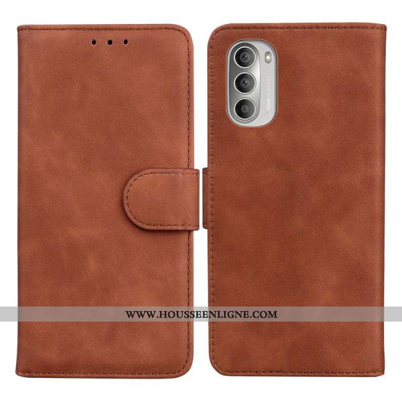 Housse Moto G51 5G Effet Cuir Monochrome