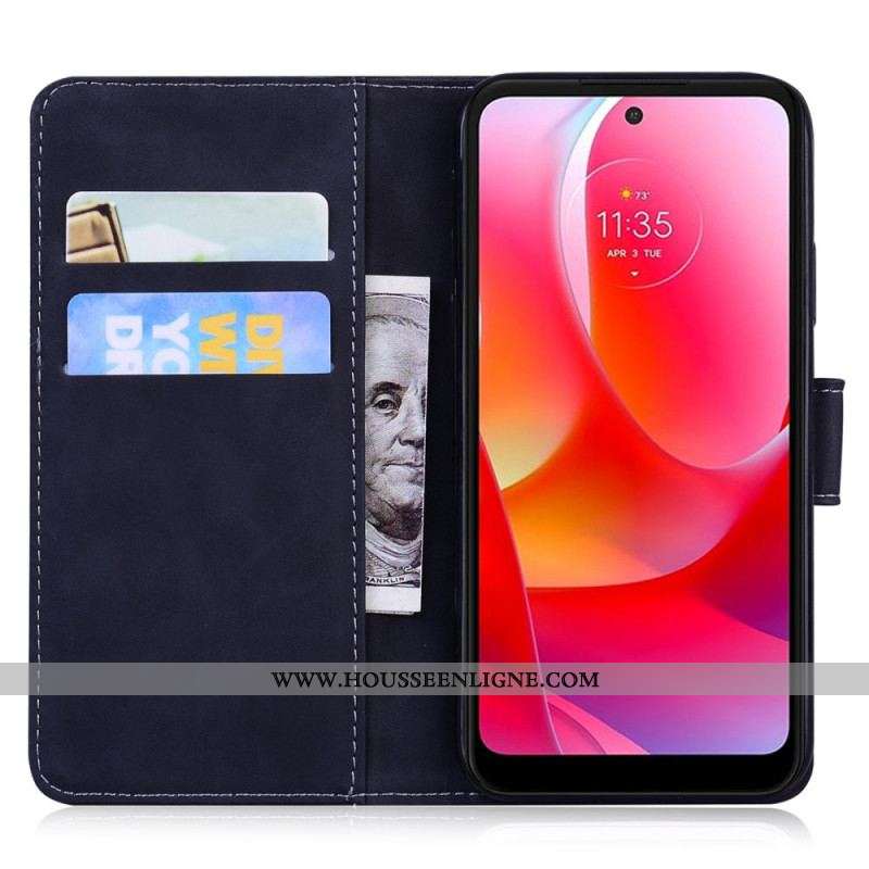 Housse Moto G51 5G Empreinte Face de Tigre