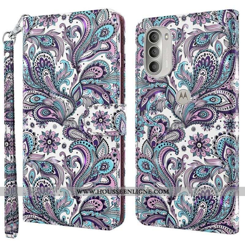 Housse Moto G51 5G Motif Cachemire
