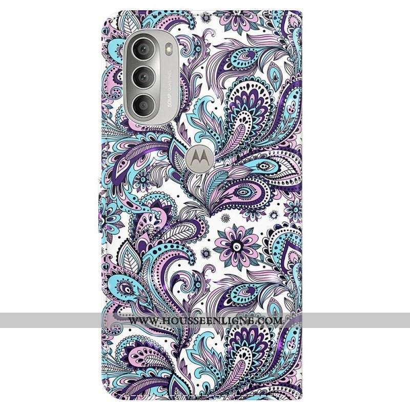 Housse Moto G51 5G Motif Cachemire