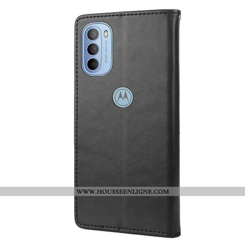 Housse Moto G51 5G Splendides Papillons à Lanière