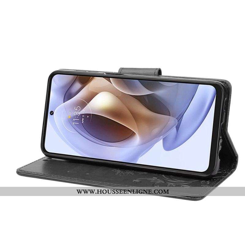 Housse Moto G51 5G Splendides Papillons à Lanière