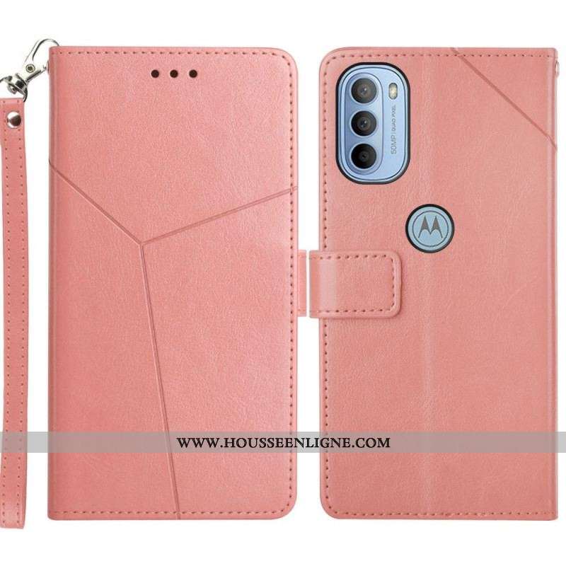 Housse Moto G51 5G Style Cuir Géo Y Design