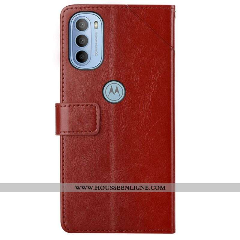 Housse Moto G51 5G Style Cuir Géo Y Design