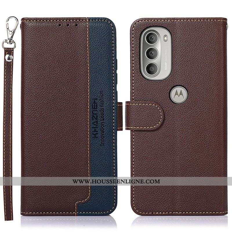 Housse Moto G51 5G Style Litchi RFID KHAZNEH