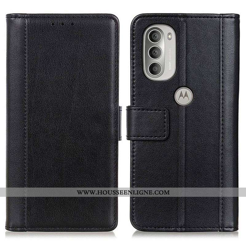 Housse Moto G51 5G Version Coloré Cuir Fendu