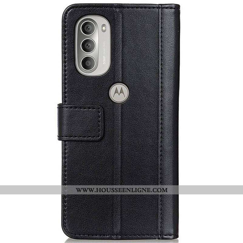 Housse Moto G51 5G Version Coloré Cuir Fendu