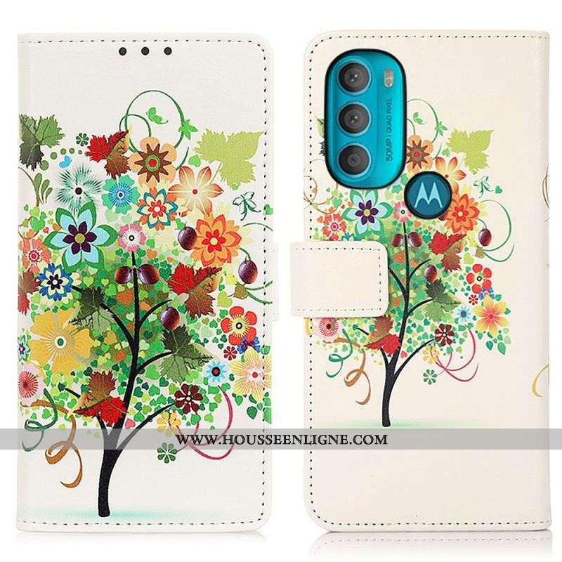 Housse Moto G71 5G Arbre Fleuri