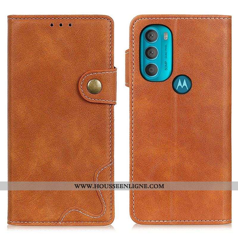 Housse Moto G71 5G Artistique Couture Bouton