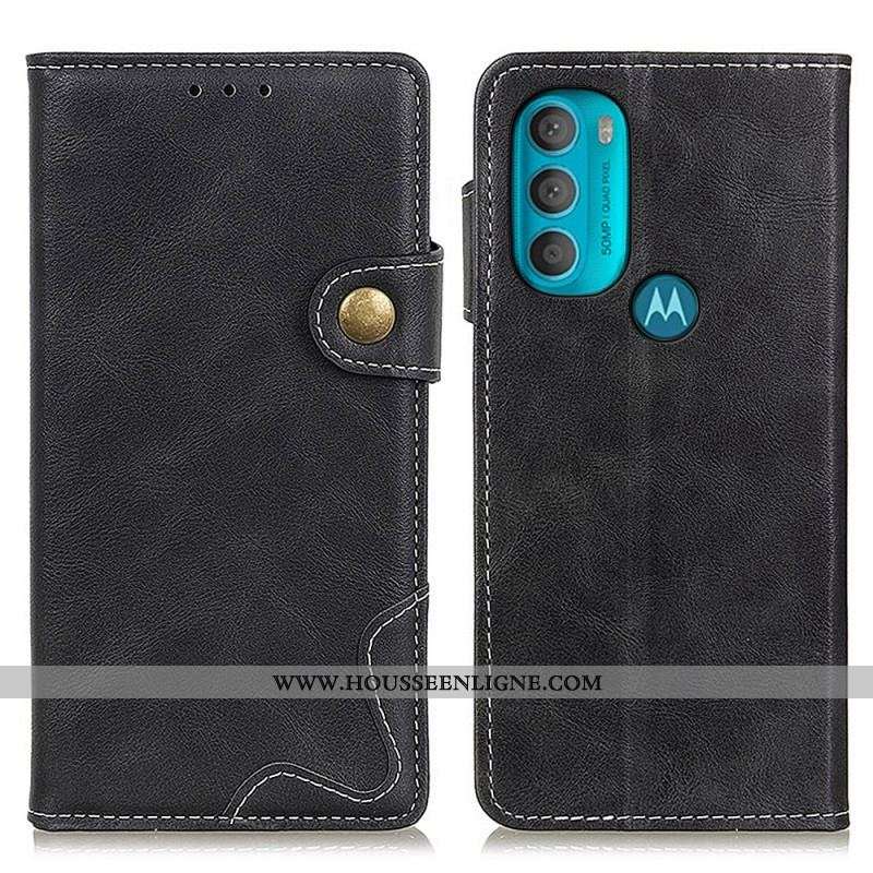 Housse Moto G71 5G Artistique Couture Bouton