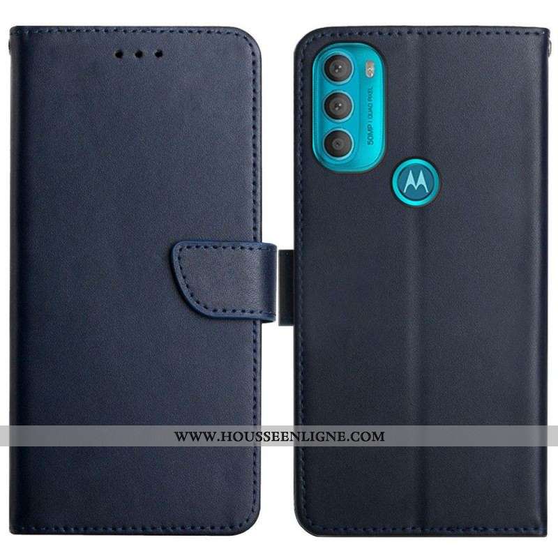 Housse Moto G71 5G Cuir Nappa Véritable