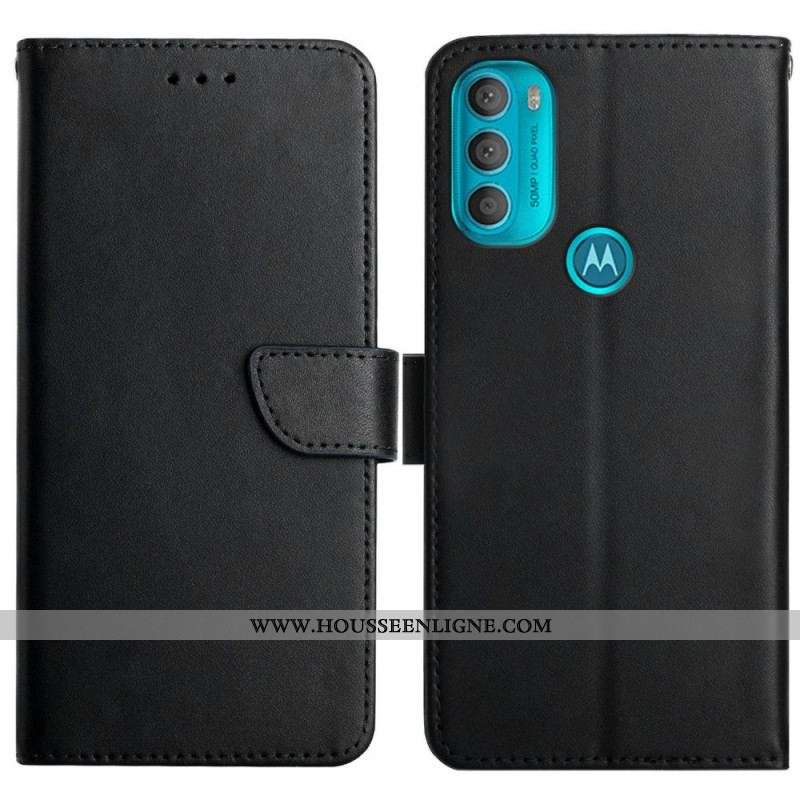 Housse Moto G71 5G Cuir Nappa Véritable