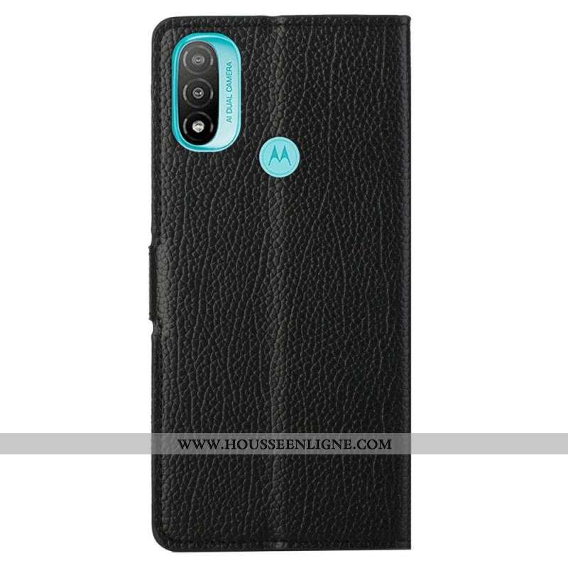 Housse Moto G71 5G Effet Cuir Grain Litchi