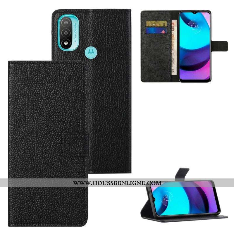 Housse Moto G71 5G Effet Cuir Grain Litchi