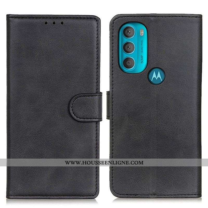 Housse Moto G71 5G Effet Cuir Matte Rétro