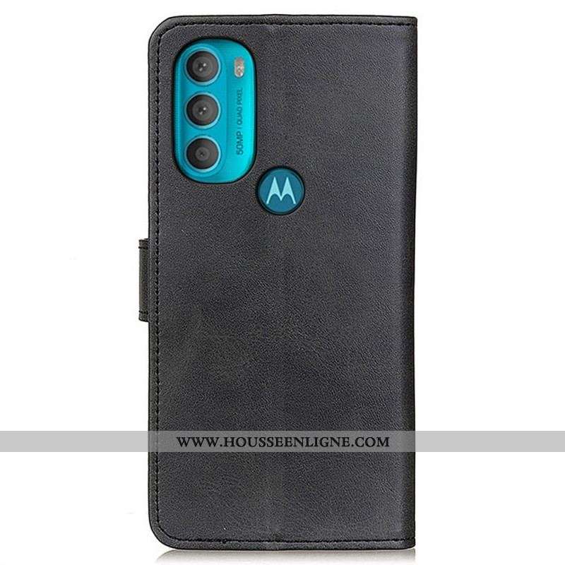Housse Moto G71 5G Effet Cuir Matte Rétro