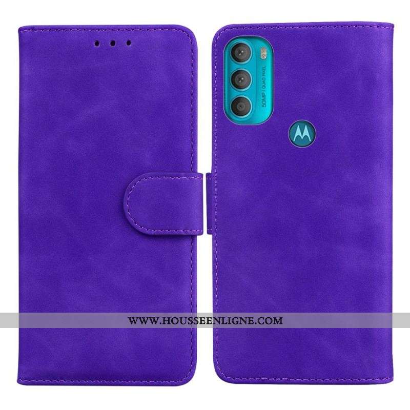 Housse Moto G71 5G Effet Cuir Monochrome
