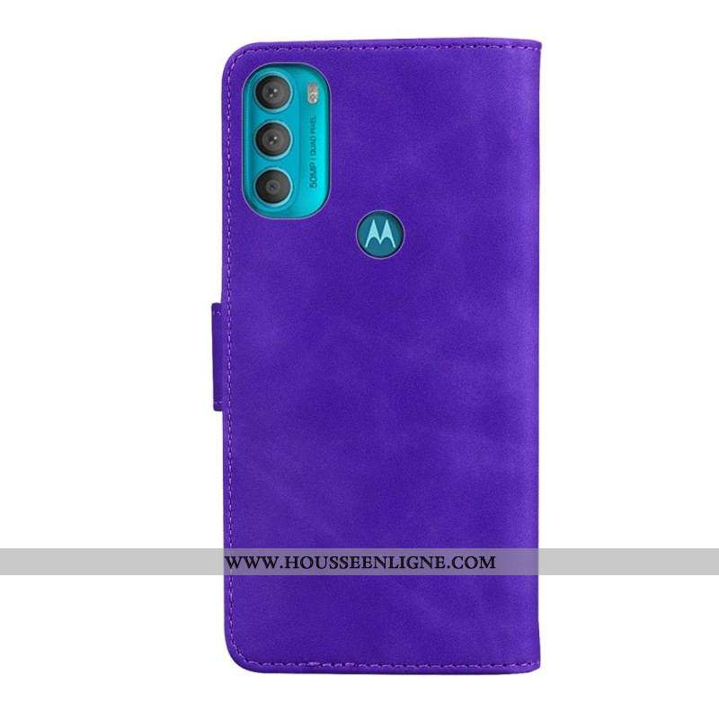 Housse Moto G71 5G Effet Cuir Monochrome