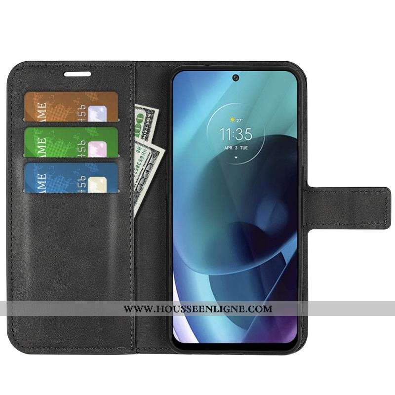Housse Moto G71 5G Effet Cuir Slim Extrême