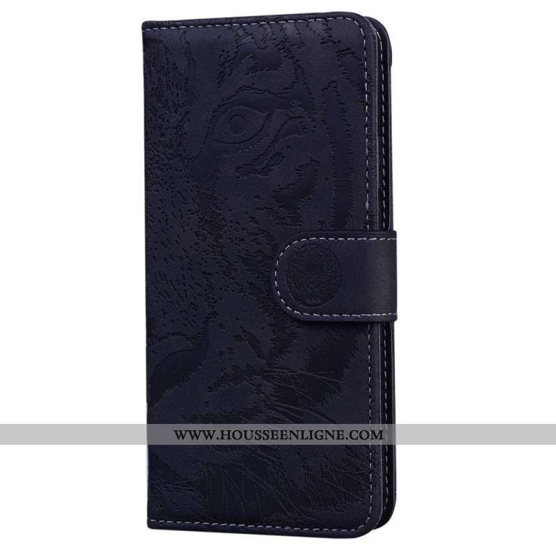 Housse Moto G71 5G Empreinte Face de Tigre