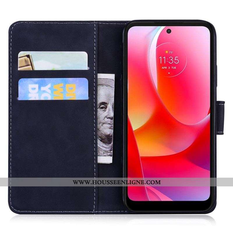 Housse Moto G71 5G Empreinte Face de Tigre