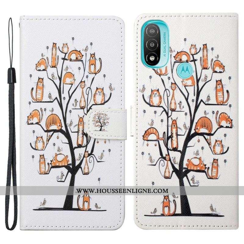 Housse Moto G71 5G Funky Cats à Lanière