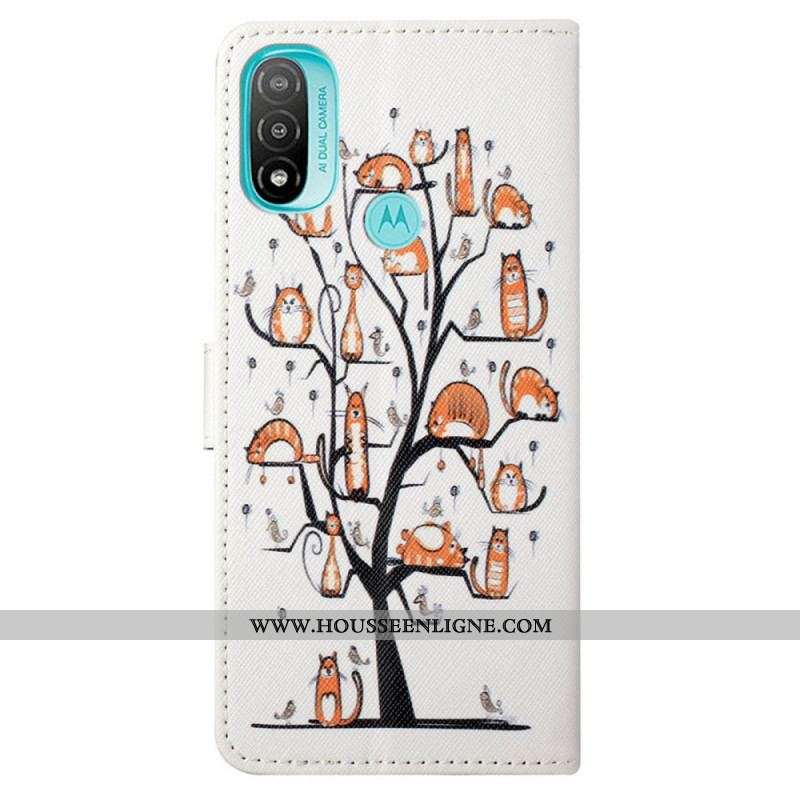 Housse Moto G71 5G Funky Cats à Lanière