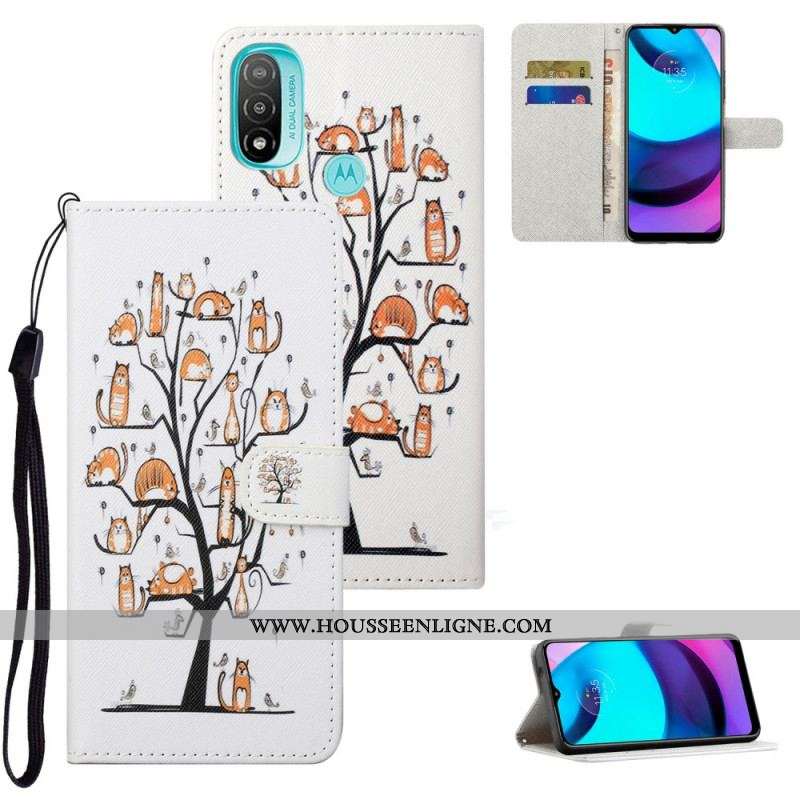 Housse Moto G71 5G Funky Cats à Lanière