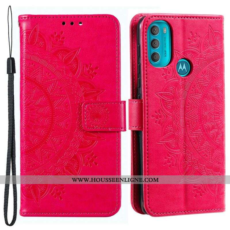 Housse Moto G71 5G Mandala Soleil