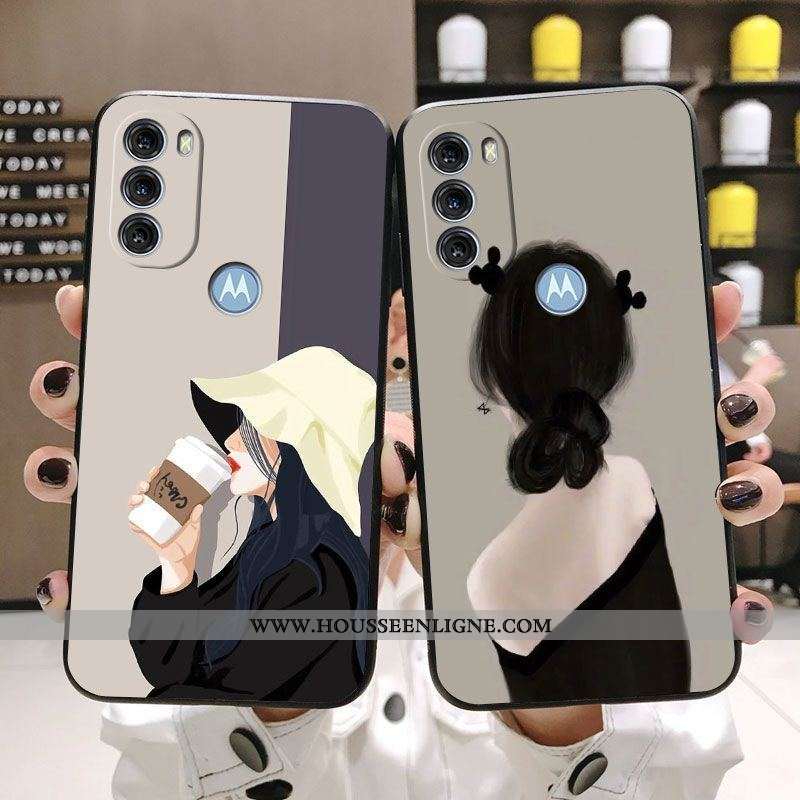 Housse Moto G71 5G Papillon Bleu et Jaune