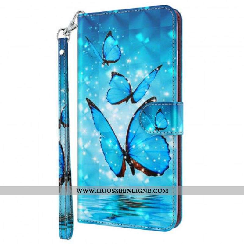 Housse Moto G71 5G Papillons Bleus Volants