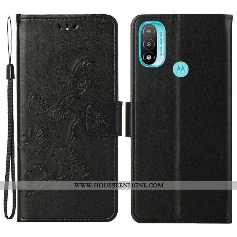 Housse Moto G71 5G Papillons et Fleurs D'Asie