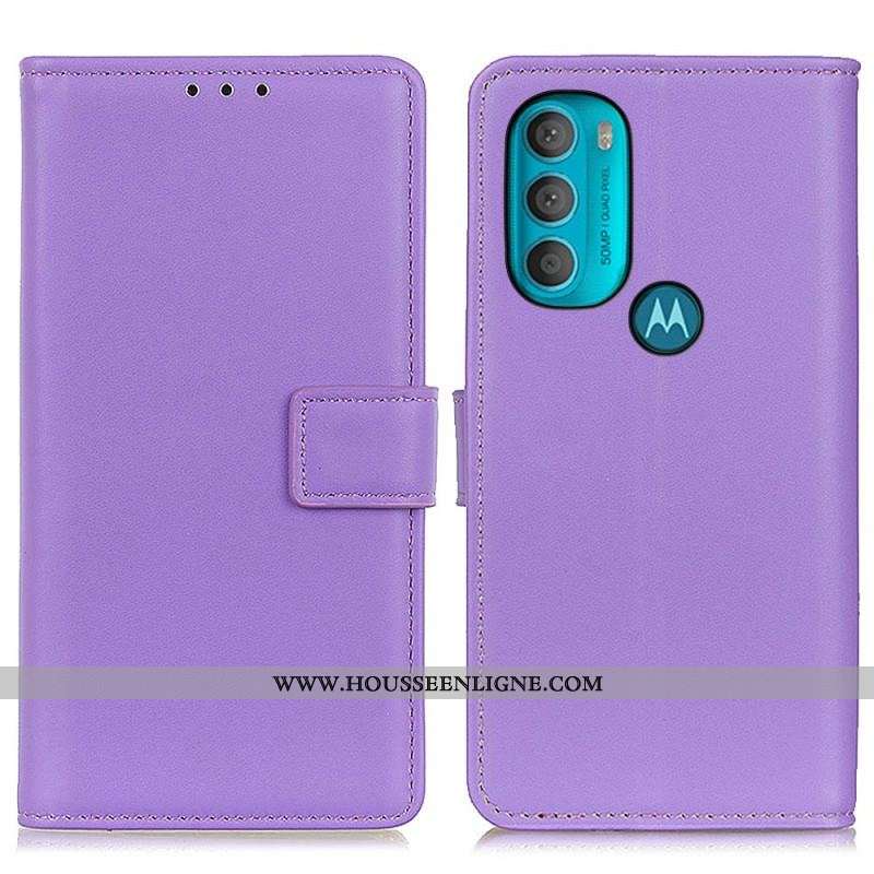Housse Moto G71 5G Simili Cuir Simple