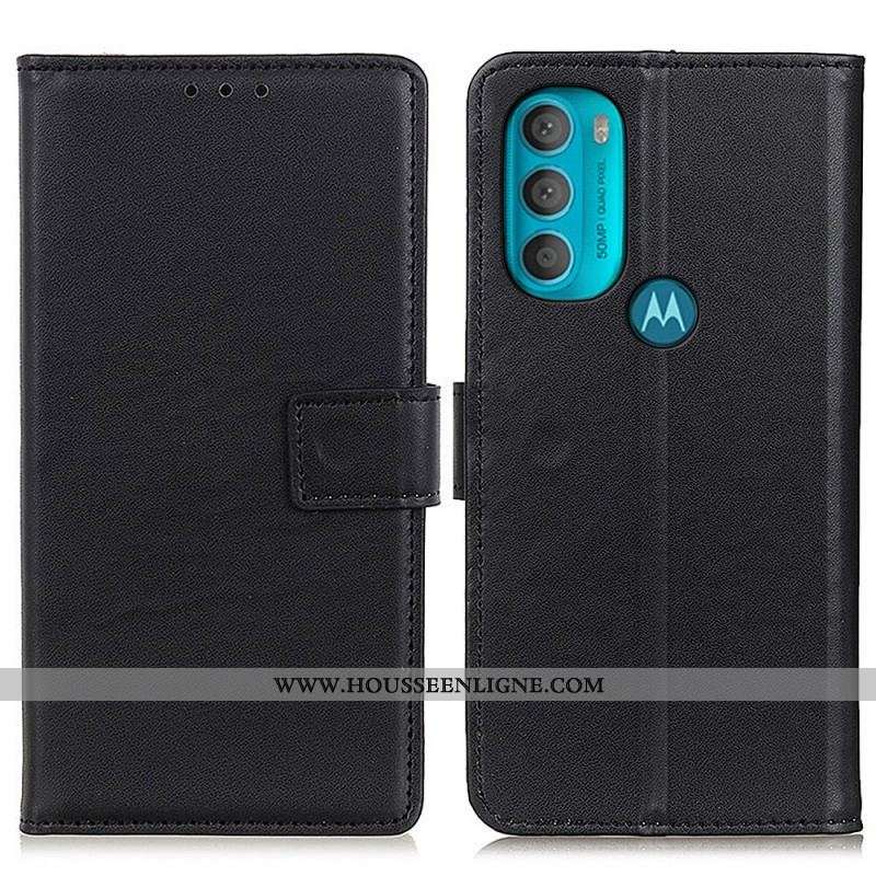 Housse Moto G71 5G Simili Cuir Simple