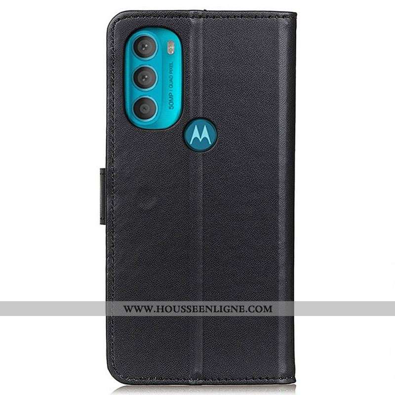 Housse Moto G71 5G Simili Cuir Simple