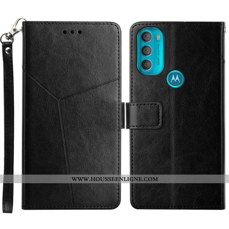 Housse Moto G71 5G Style Cuir Géo Y Design